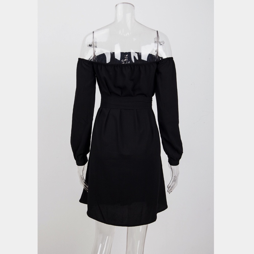 My Angel Black Off Shoulder Mini Dress - Picture 5 of 6